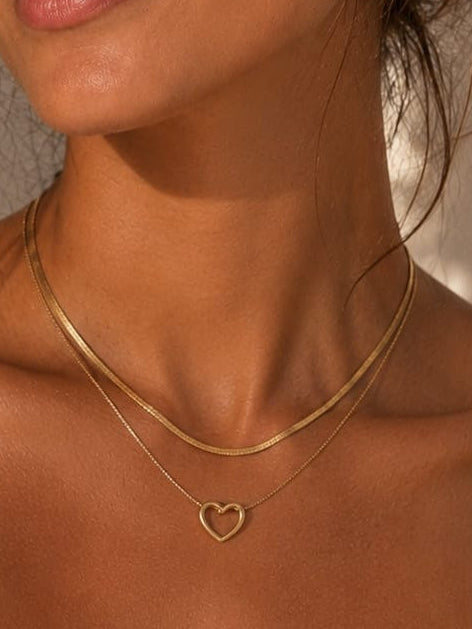 Anti tarnished  Golden Hour Layered Necklace Set