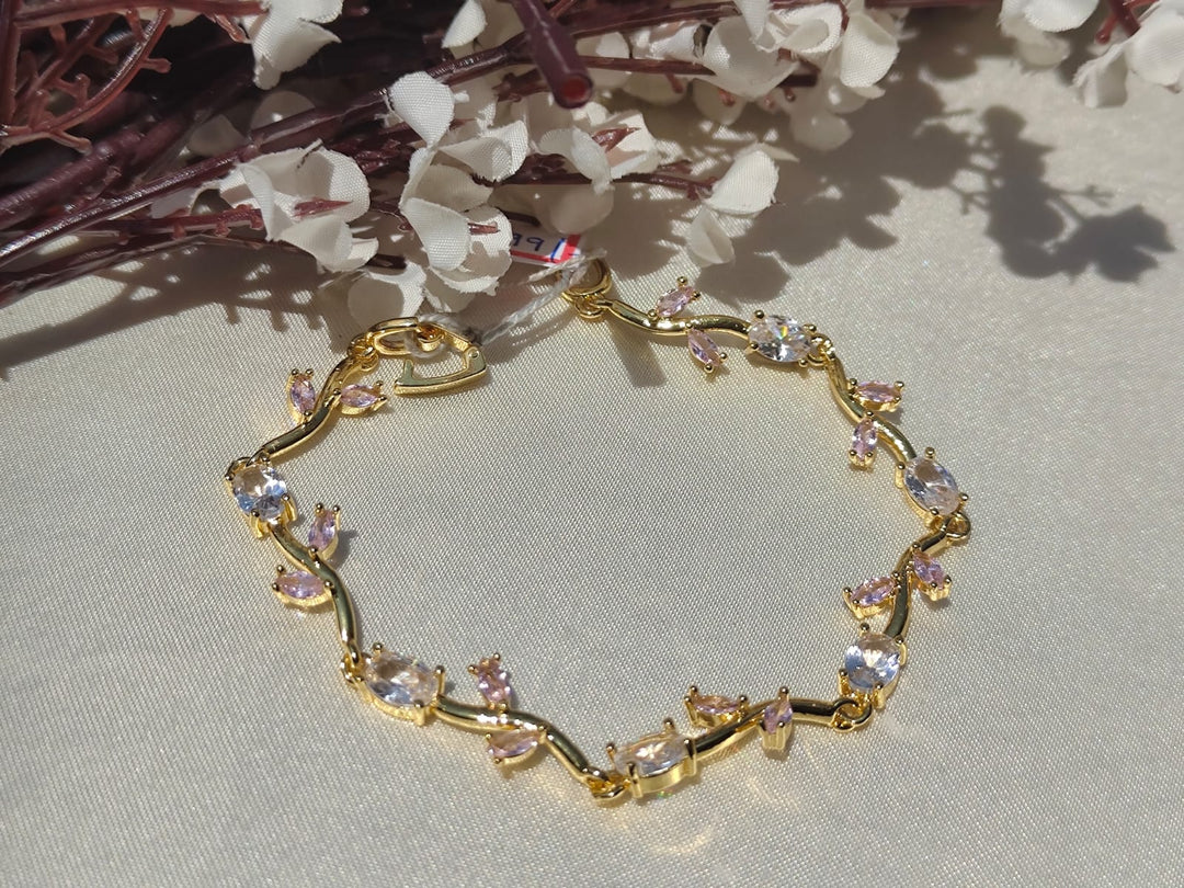 Pastel Tulip Vine Anti-Tarnish Bracelet 🌷✨