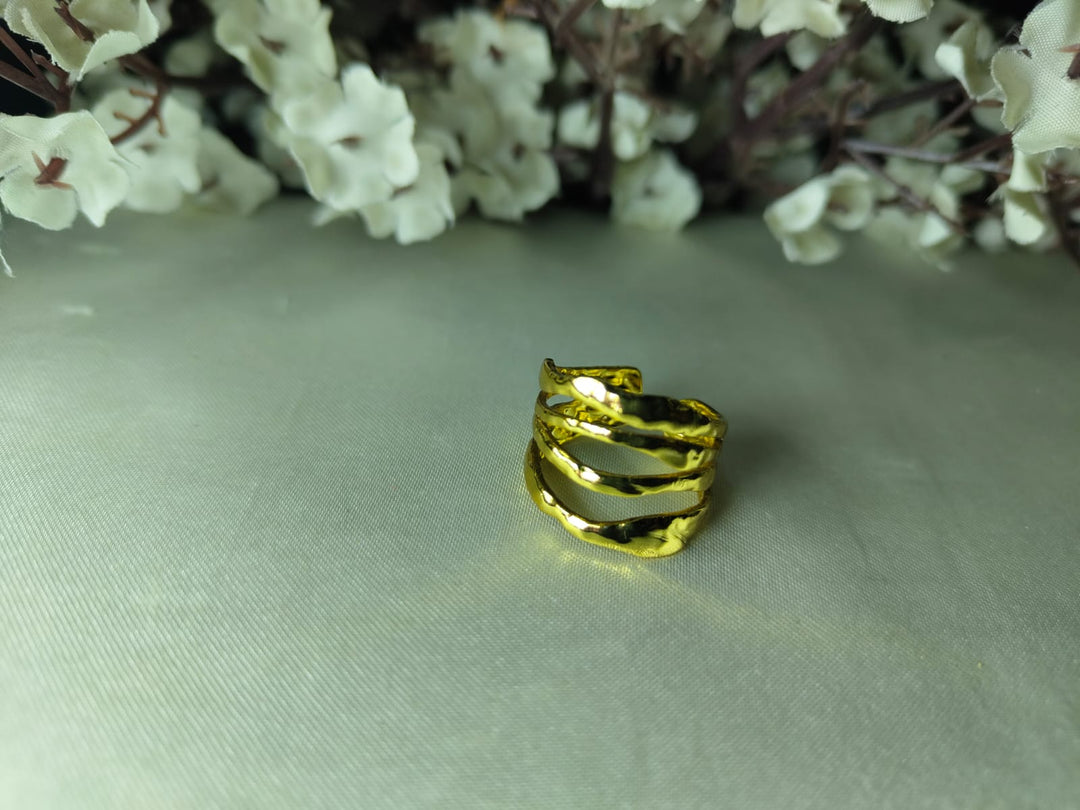 The Athena Ring – Organic Textured Multi-Layer Wave Ring