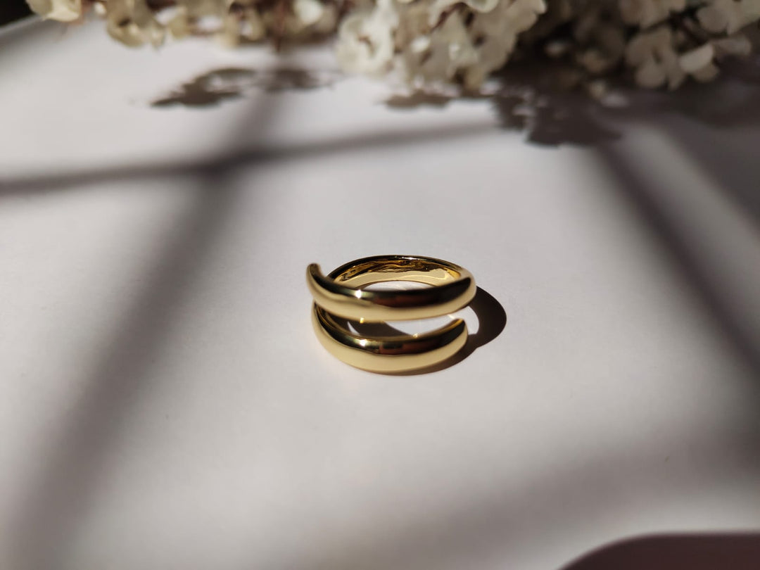 Anti tarnish Minimalist Chunky Double Band Ring