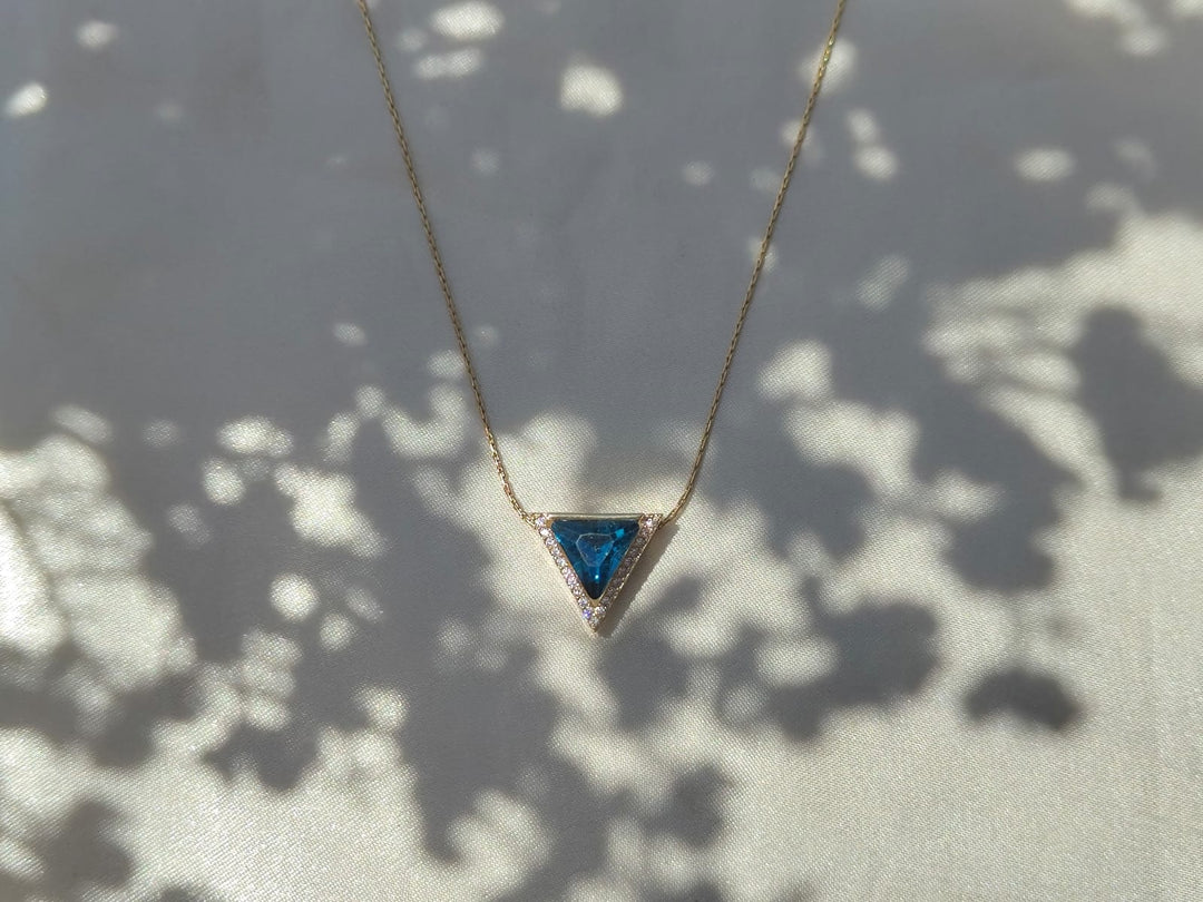 The Sapphire Triangle Pendant Necklace