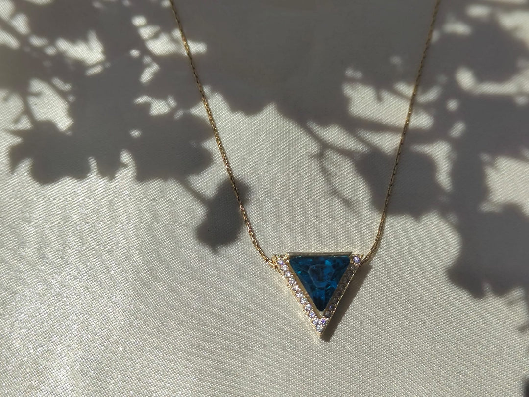 The Sapphire Triangle Pendant Necklace